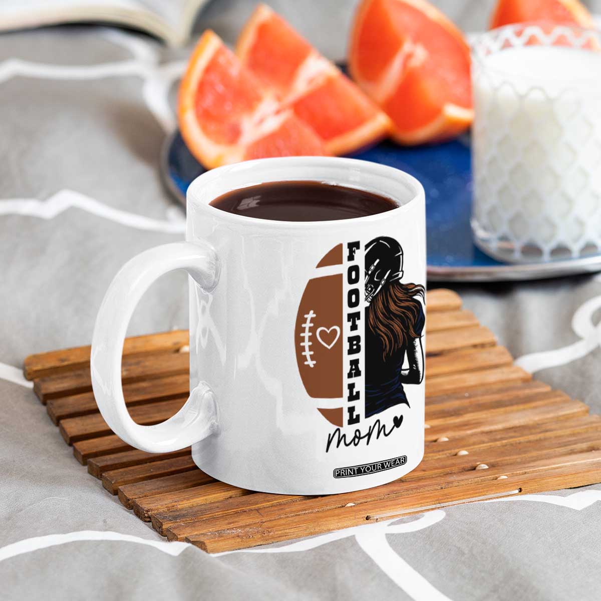 Proud Football Mom Coffee Mug Game Day Supporter Gift TS12 Print Your Wear
