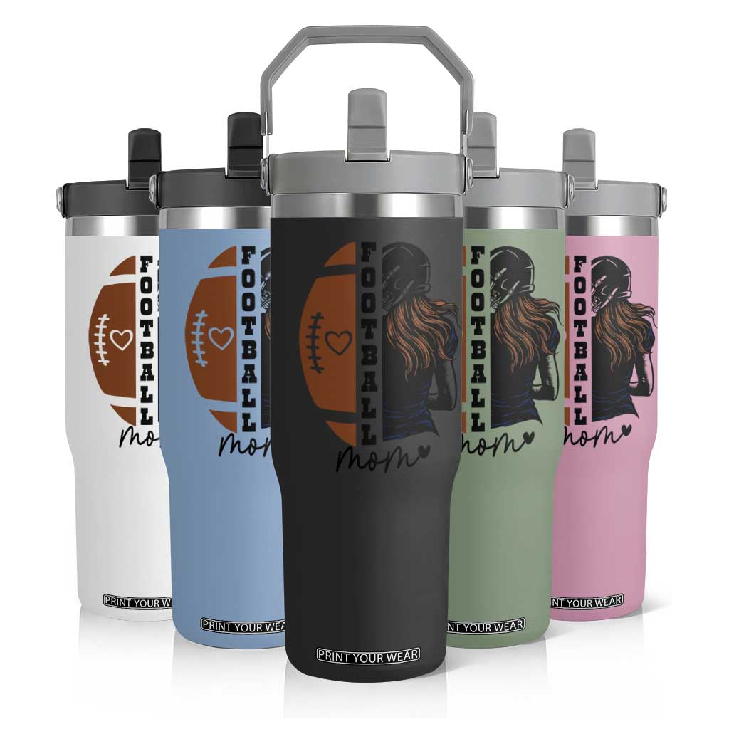 Proud Football Mom Flip Straw Tumbler Game Day Supporter Gift TS12 Print Your Wear