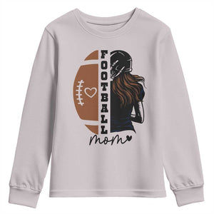 Proud Football Mom Youth Sweatshirt Game Day Supporter Gift TS12 Ice Gray Print Your Wear
