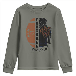 Proud Football Mom Youth Sweatshirt Game Day Supporter Gift TS12 Military Green Print Your Wear