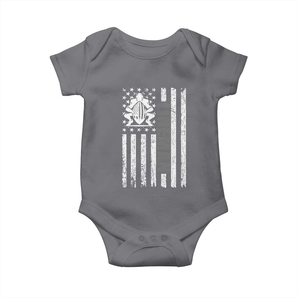 Proud Football Lineman Baby Onesie American Flag Sports Gift TS12 Charcoal Print Your Wear