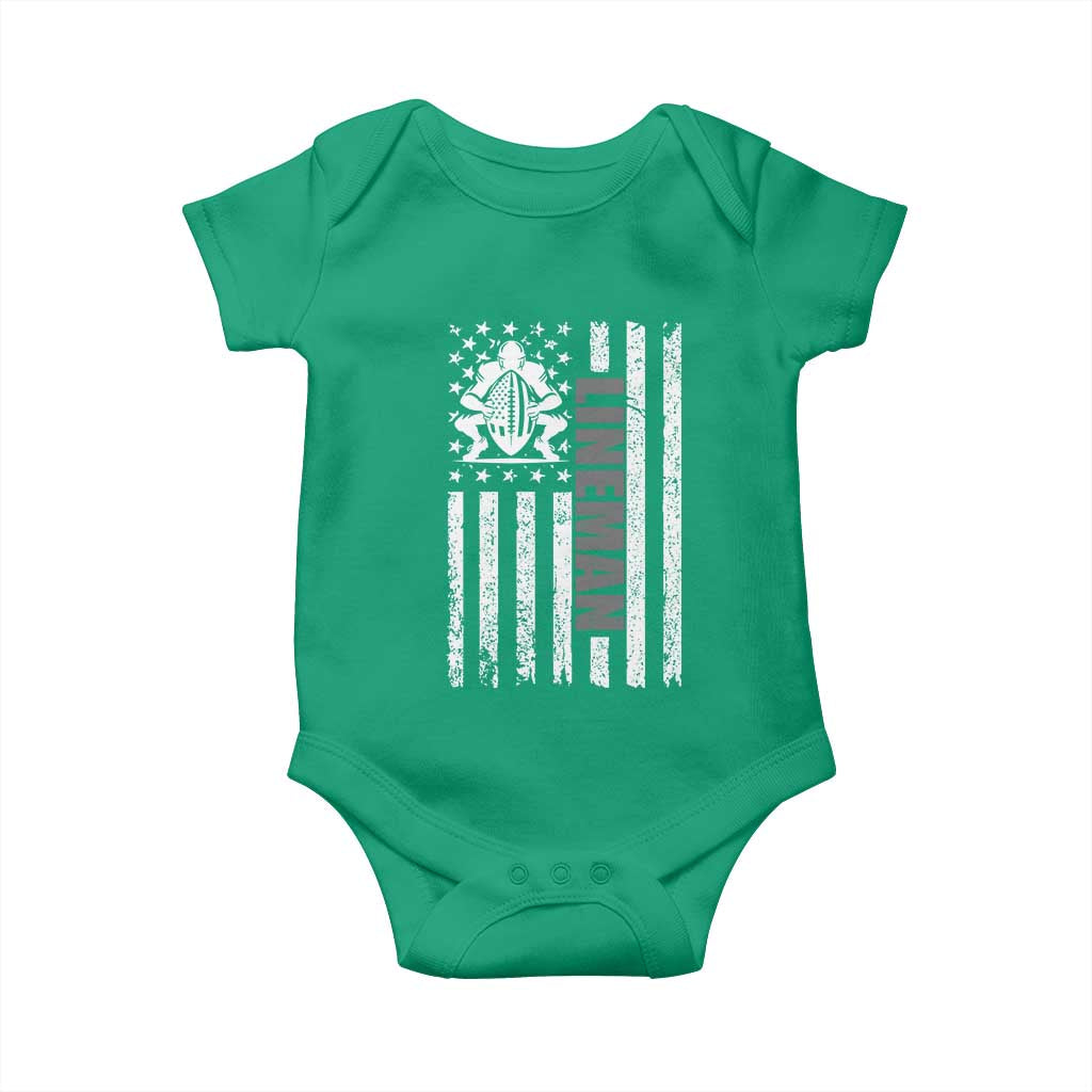 Proud Football Lineman Baby Onesie American Flag Sports Gift TS12 Irish Green Print Your Wear