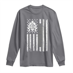 Proud Football Lineman Long Sleeve Shirt American Flag Sports Gift TS12 Charcoal Print Your Wear