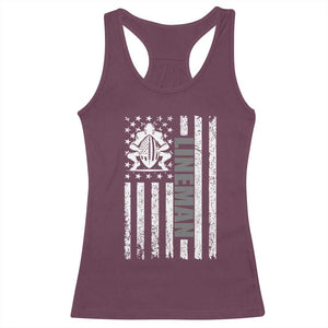 Proud Football Lineman Racerback Tank Top American Flag Sports Gift TS12 Maroon Print Your Wear