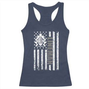Proud Football Lineman Racerback Tank Top American Flag Sports Gift TS12 Navy Print Your Wear