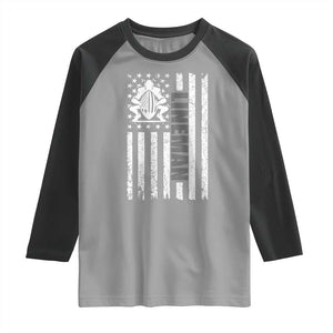 Proud Football Lineman Raglan Shirt American Flag Sports Gift TS12 Sport Gray Black Print Your Wear