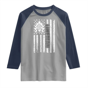 Proud Football Lineman Raglan Shirt American Flag Sports Gift TS12 Sport Gray Navy Print Your Wear