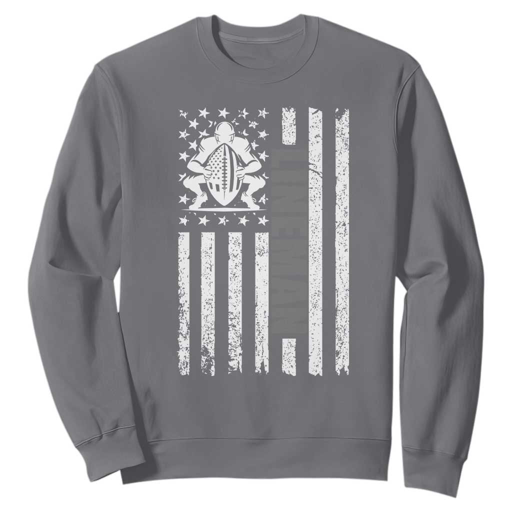 Proud Football Lineman Sweatshirt American Flag Sports Gift TS12 Charcoal Print Your Wear