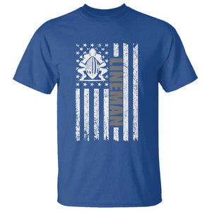 Proud Football Lineman T Shirt American Flag Sports Gift TS12 Royal Blue Print Your Wear