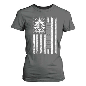 Proud Football Lineman T Shirt For Women American Flag Sports Gift TS12 Dark Heather Print Your Wear