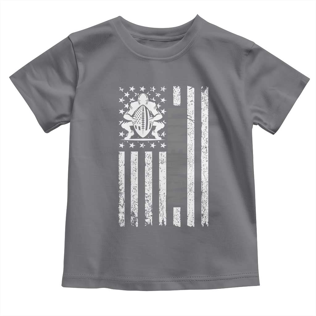 Proud Football Lineman Toddler T Shirt American Flag Sports Gift TS12 Charcoal Print Your Wear