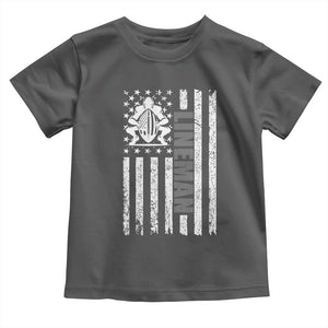 Proud Football Lineman Toddler T Shirt American Flag Sports Gift TS12 Dark Heather Print Your Wear