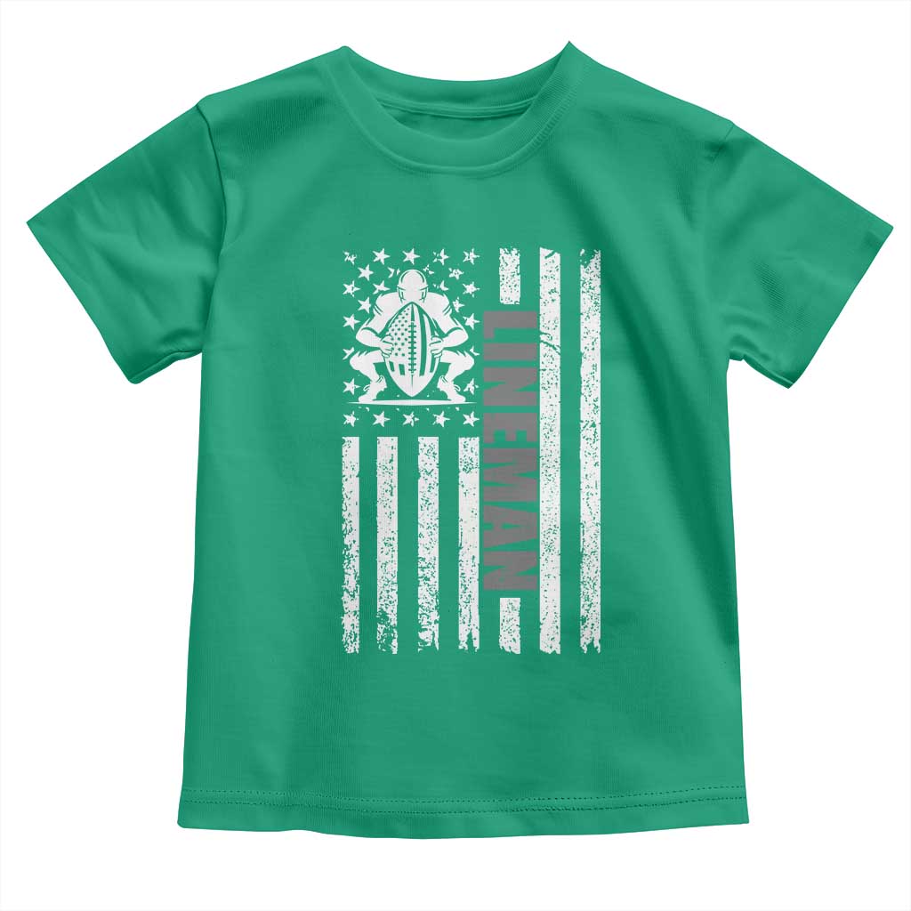 Proud Football Lineman Toddler T Shirt American Flag Sports Gift TS12 Irish Green Print Your Wear