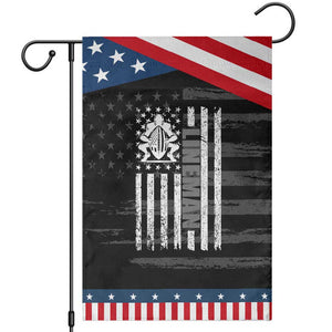Proud Football Lineman Garden Flag American Flag Sports Gift TS12 Distressed Black Blue Print Your Wear