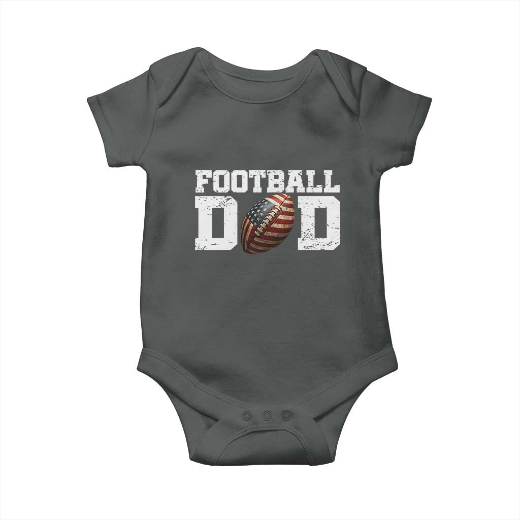 Football Dad Baby Onesie Sports Fan Gift For Men TS12 Dark Heather Print Your Wear