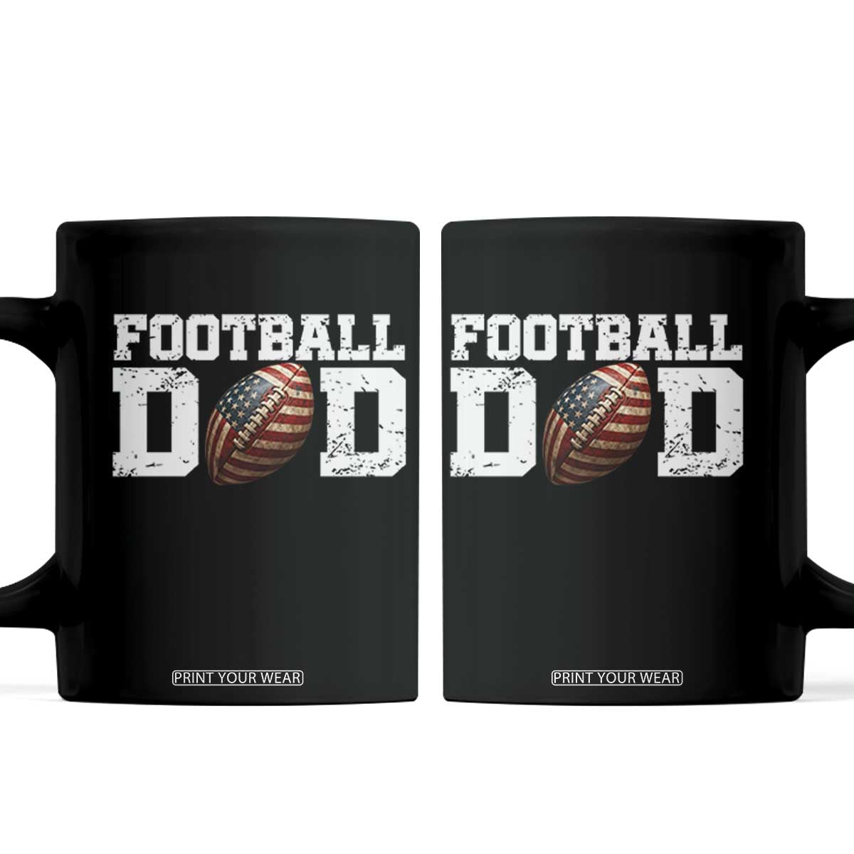 Football Dad Coffee Mug Sports Fan Gift For Men TS12 Black Print Your Wear
