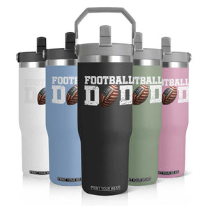 Football Dad Flip Straw Tumbler Sports Fan Gift For Men TS12 Print Your Wear