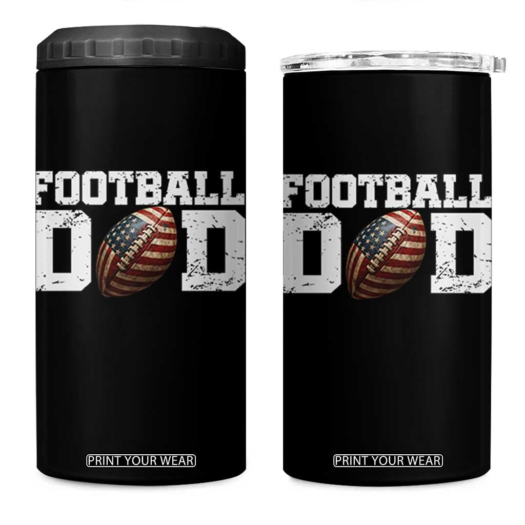 Football Dad 4 in 1 Can Cooler Tumbler Sports Fan Gift For Men TS12 One Size: 16 oz Black Print Your Wear