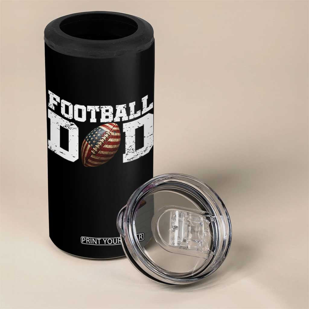 Football Dad 4 in 1 Can Cooler Tumbler Sports Fan Gift For Men TS12 Print Your Wear