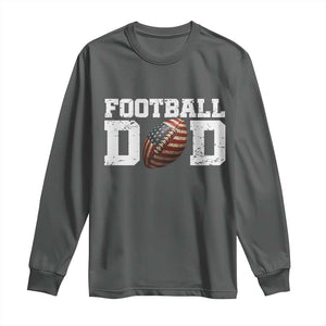 Football Dad Long Sleeve Shirt Sports Fan Gift For Men TS12 Dark Heather Print Your Wear