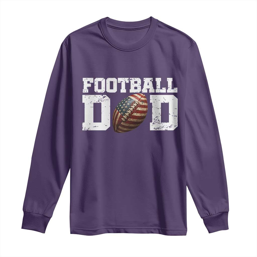 Football Dad Long Sleeve Shirt Sports Fan Gift For Men TS12 Purple Print Your Wear