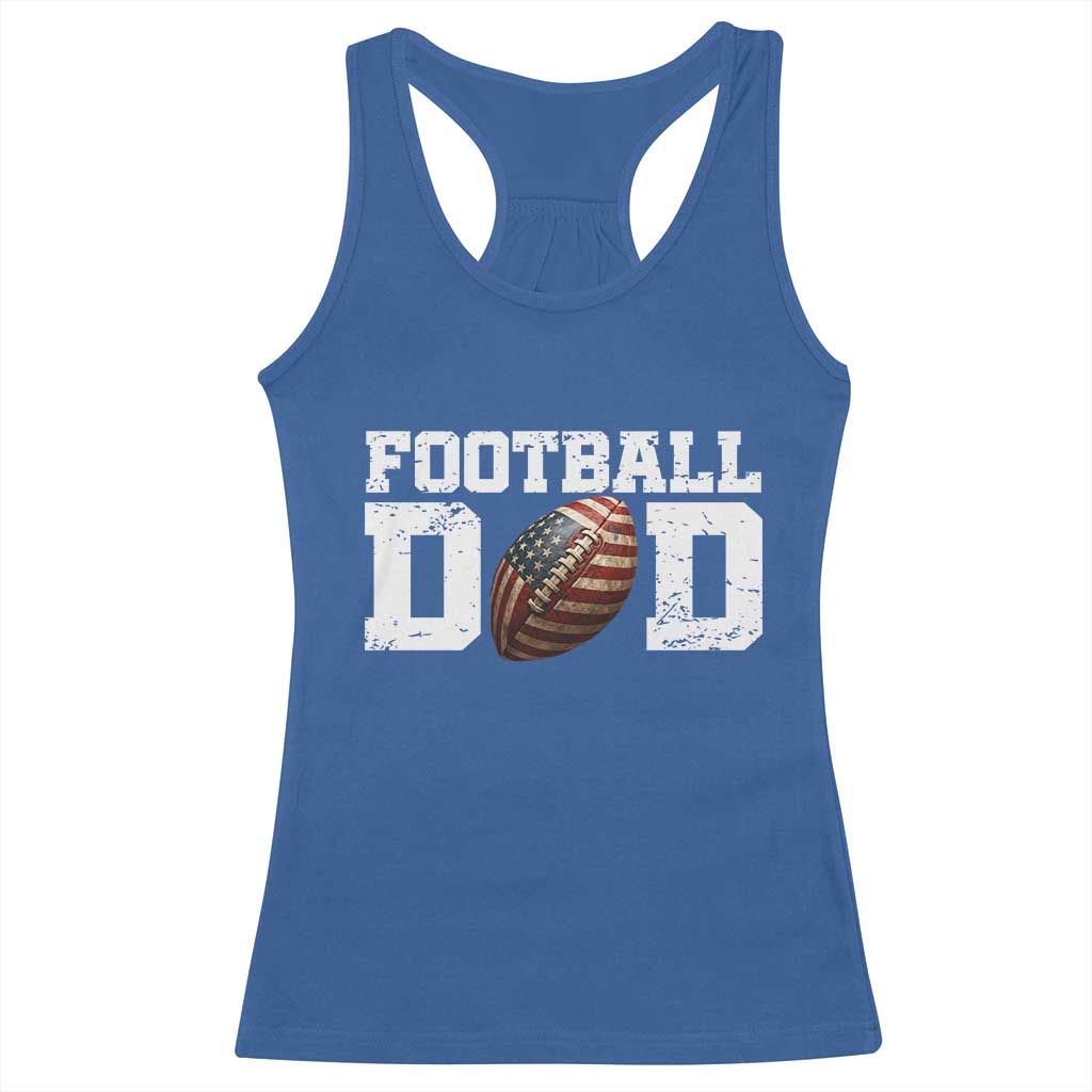 Football Dad Racerback Tank Top Sports Fan Gift For Men TS12 Royal Blue Print Your Wear