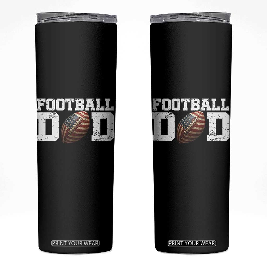 Football Dad Skinny Tumbler Sports Fan Gift For Men TS12 Black Print Your Wear