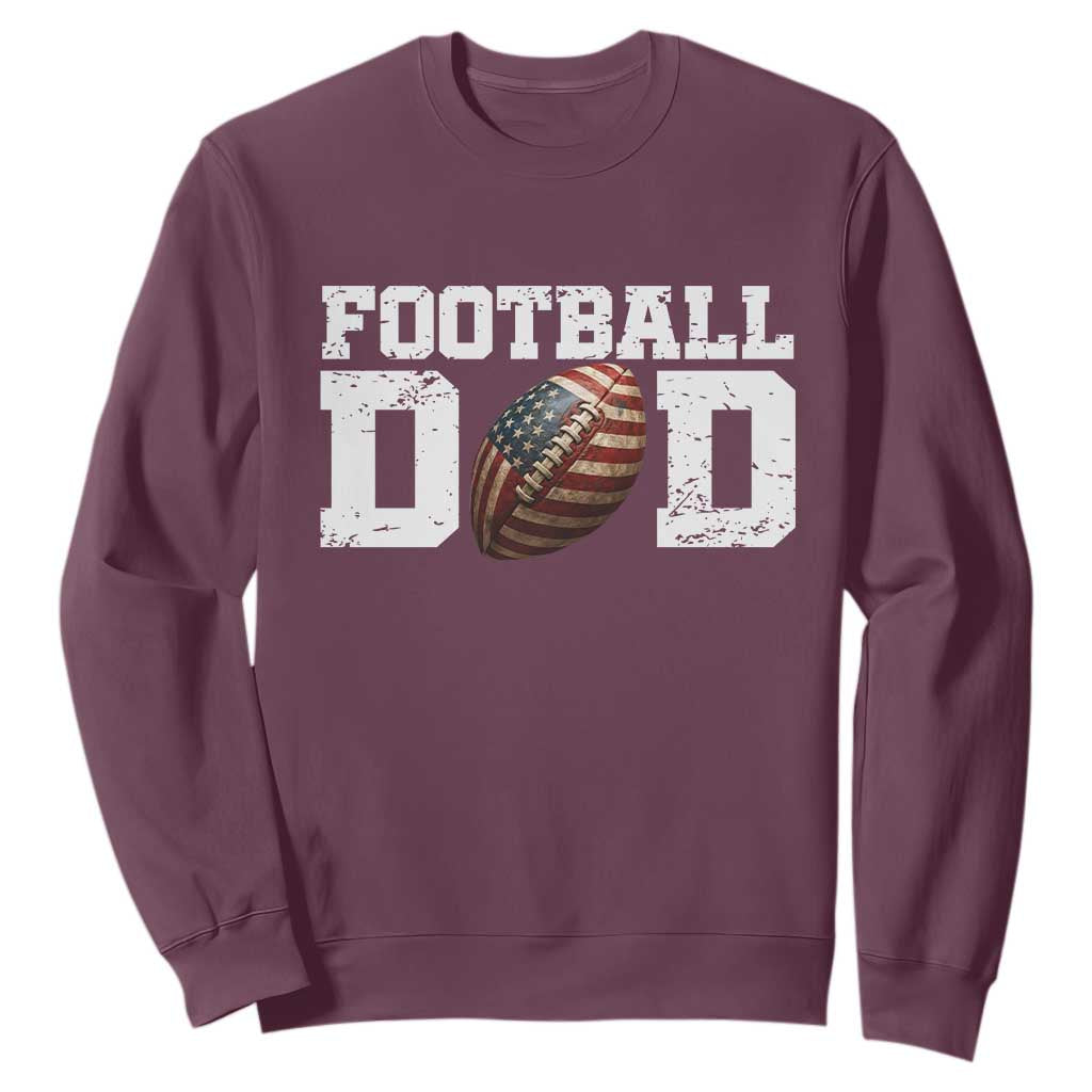 Football Dad Sweatshirt Sports Fan Gift For Men TS12 Maroon Print Your Wear