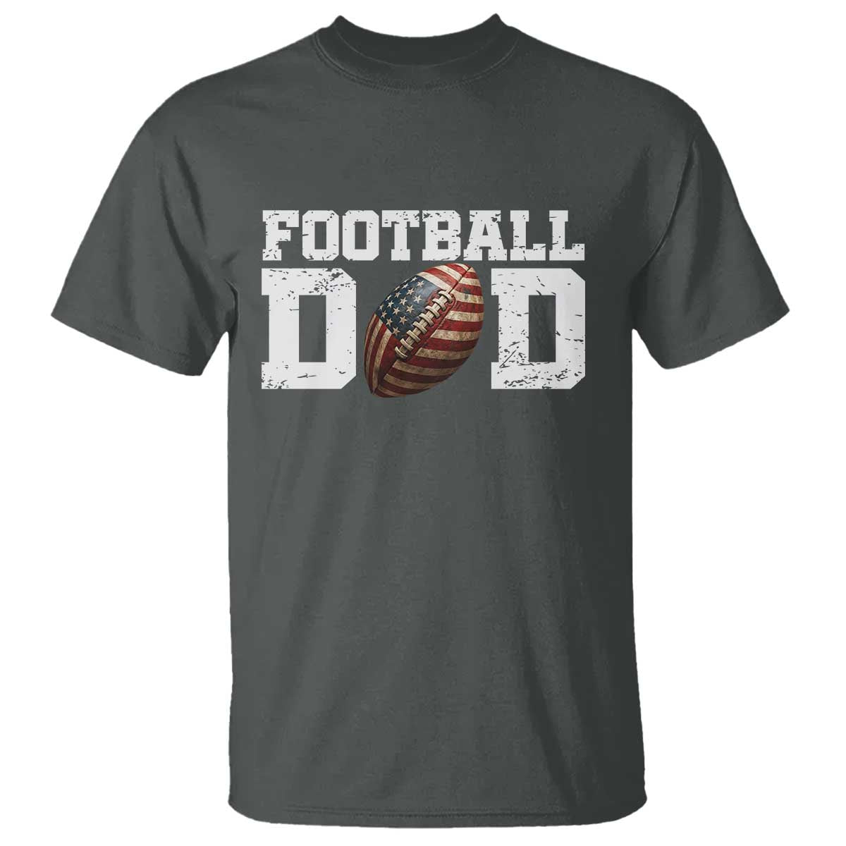 Football Dad T Shirt Sports Fan Gift For Men TS12 Dark Heather Print Your Wear
