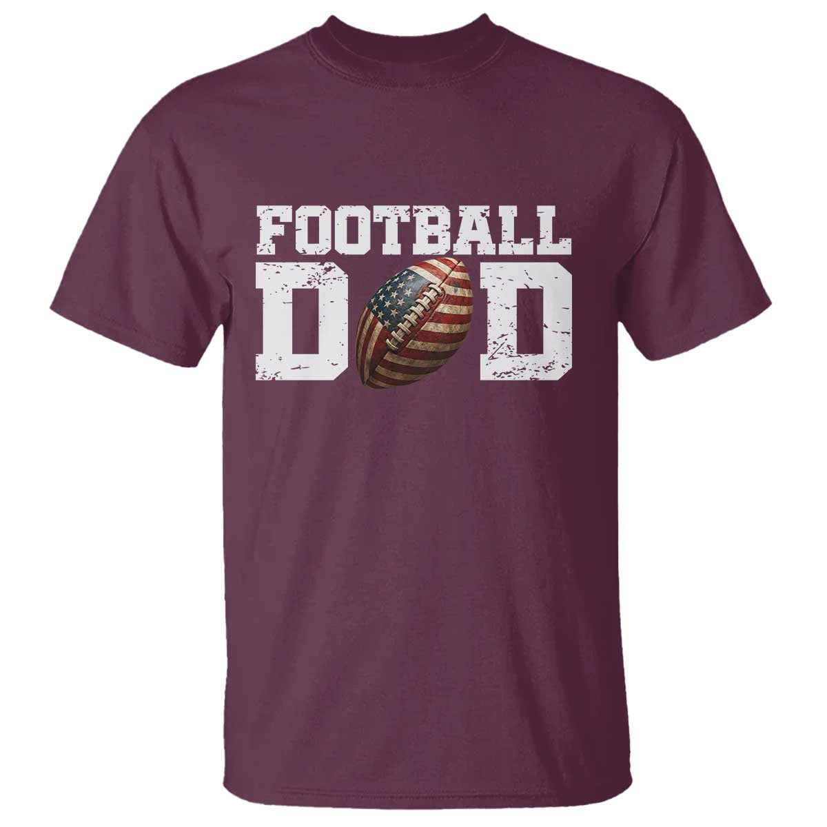 Football Dad T Shirt Sports Fan Gift For Men TS12 Maroon Print Your Wear