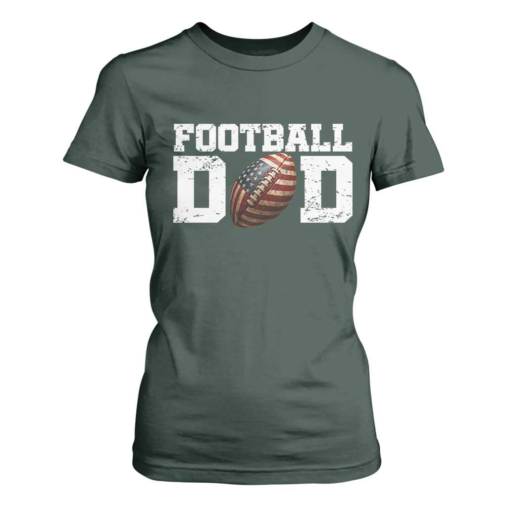 Football Dad T Shirt For Women Sports Fan Gift For Men TS12 Dark Forest Green Print Your Wear