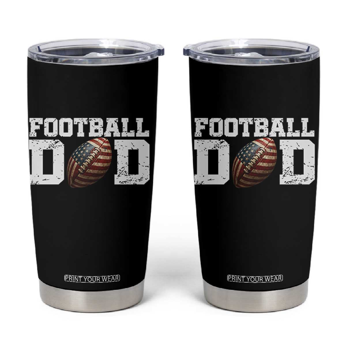 Football Dad Tumbler Cup Sports Fan Gift For Men TS12 Black Print Your Wear