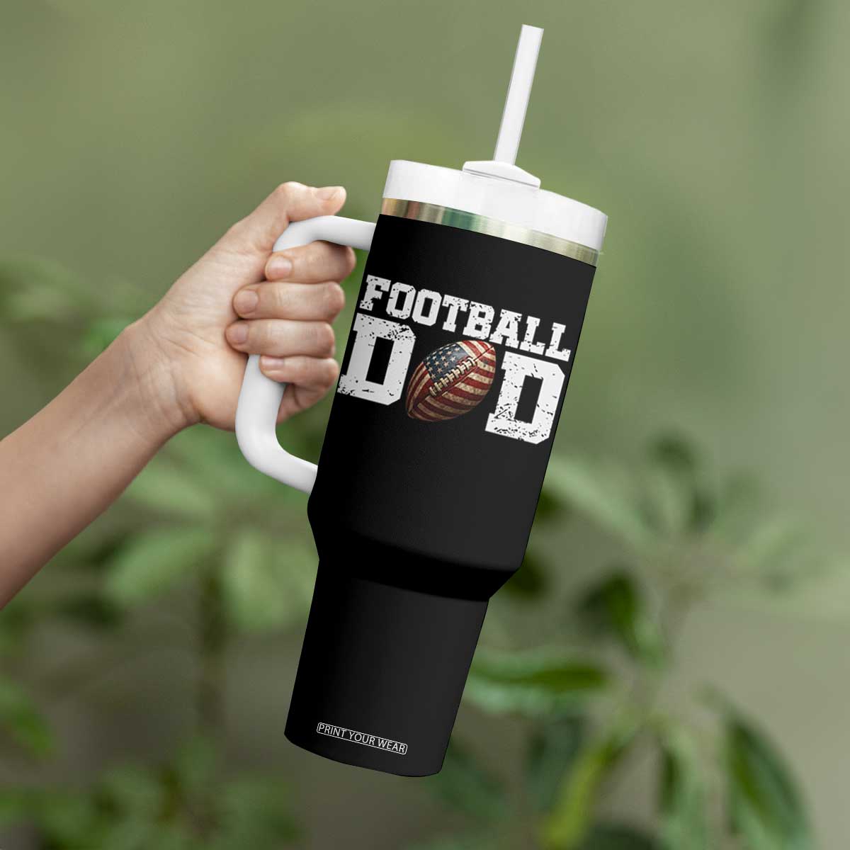 Football Dad Tumbler With Handle Sports Fan Gift For Men TS12 Print Your Wear