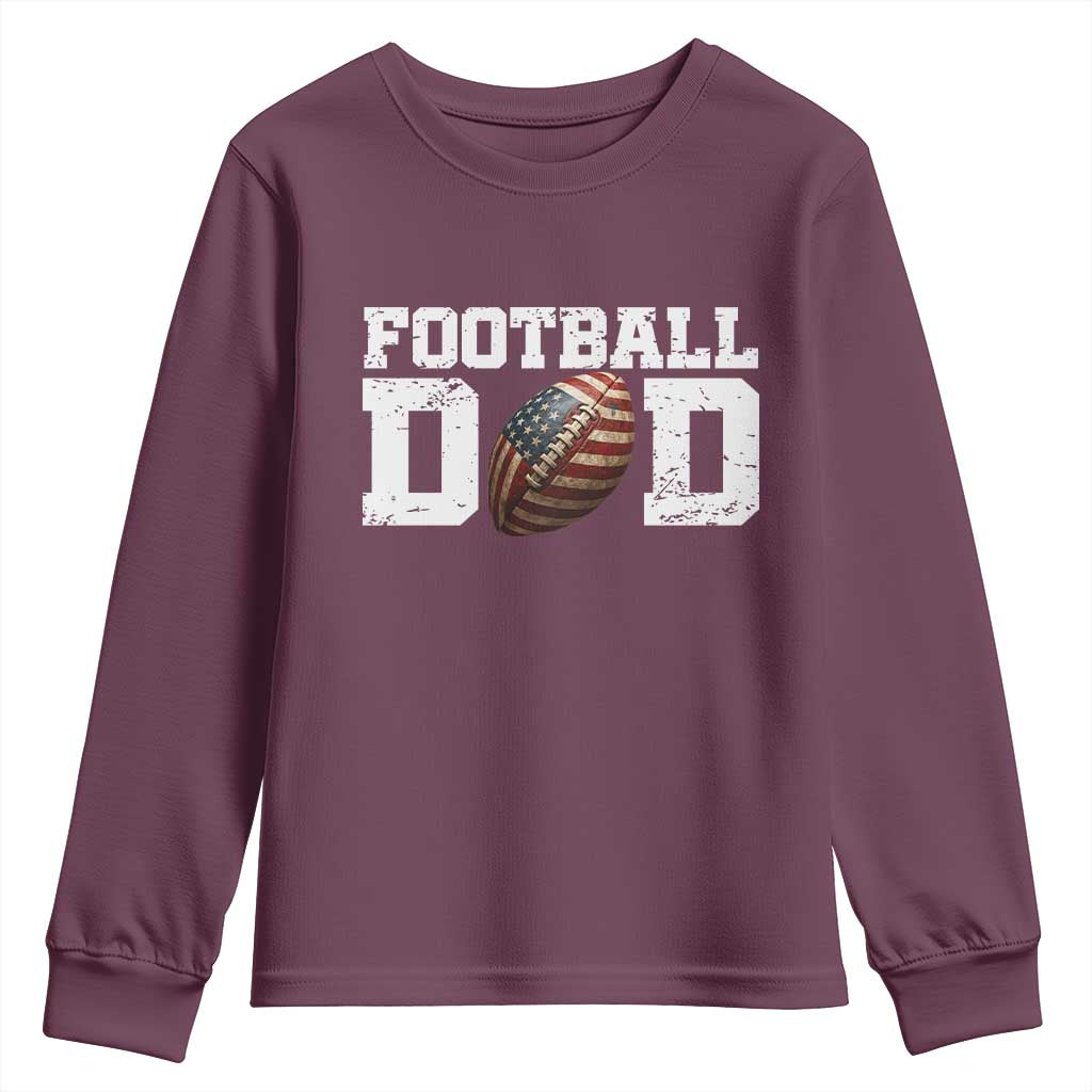 Football Dad Youth Sweatshirt Sports Fan Gift For Men TS12 Maroon Print Your Wear