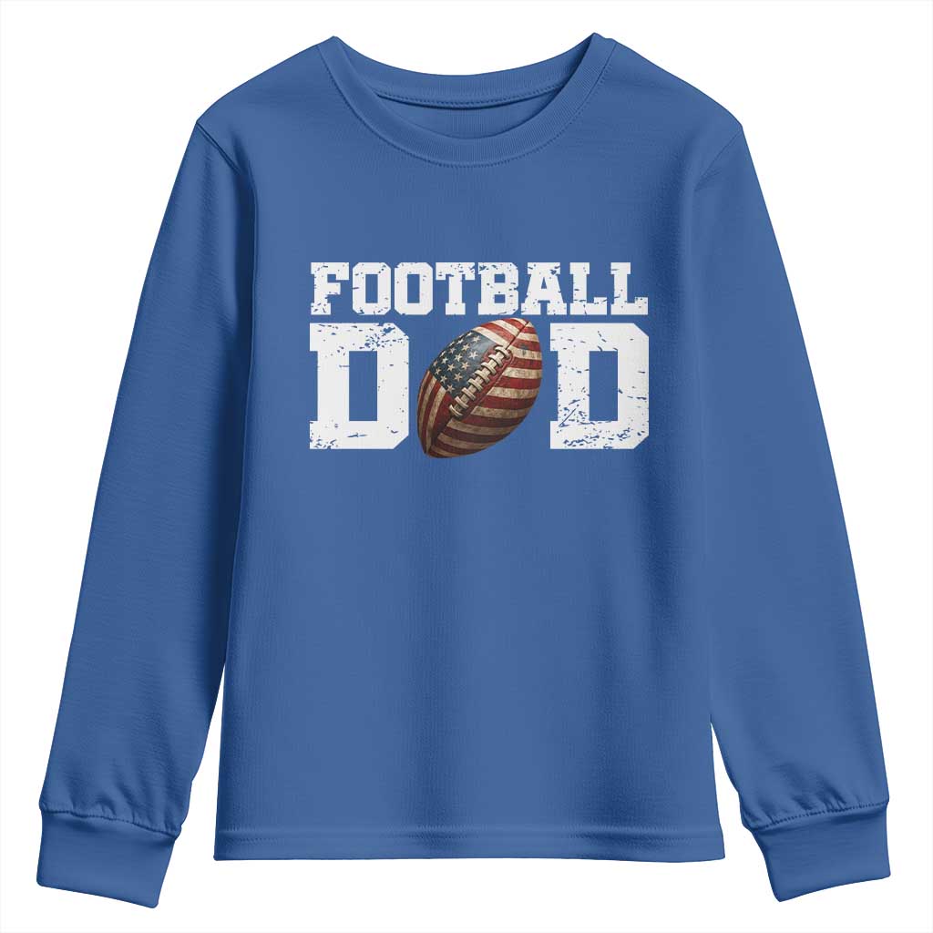 Football Dad Youth Sweatshirt Sports Fan Gift For Men TS12 Royal Blue Print Your Wear