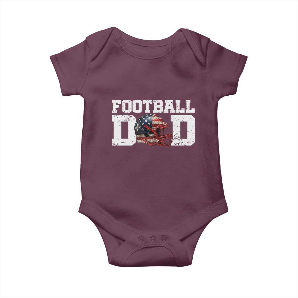 Proud Football Dad Baby Onesie Funny Sports Fan Gift TS12 Maroon Print Your Wear