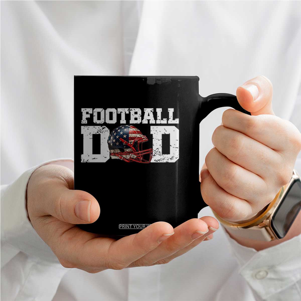 Proud Football Dad Coffee Mug Funny Sports Fan Gift TS12 Print Your Wear