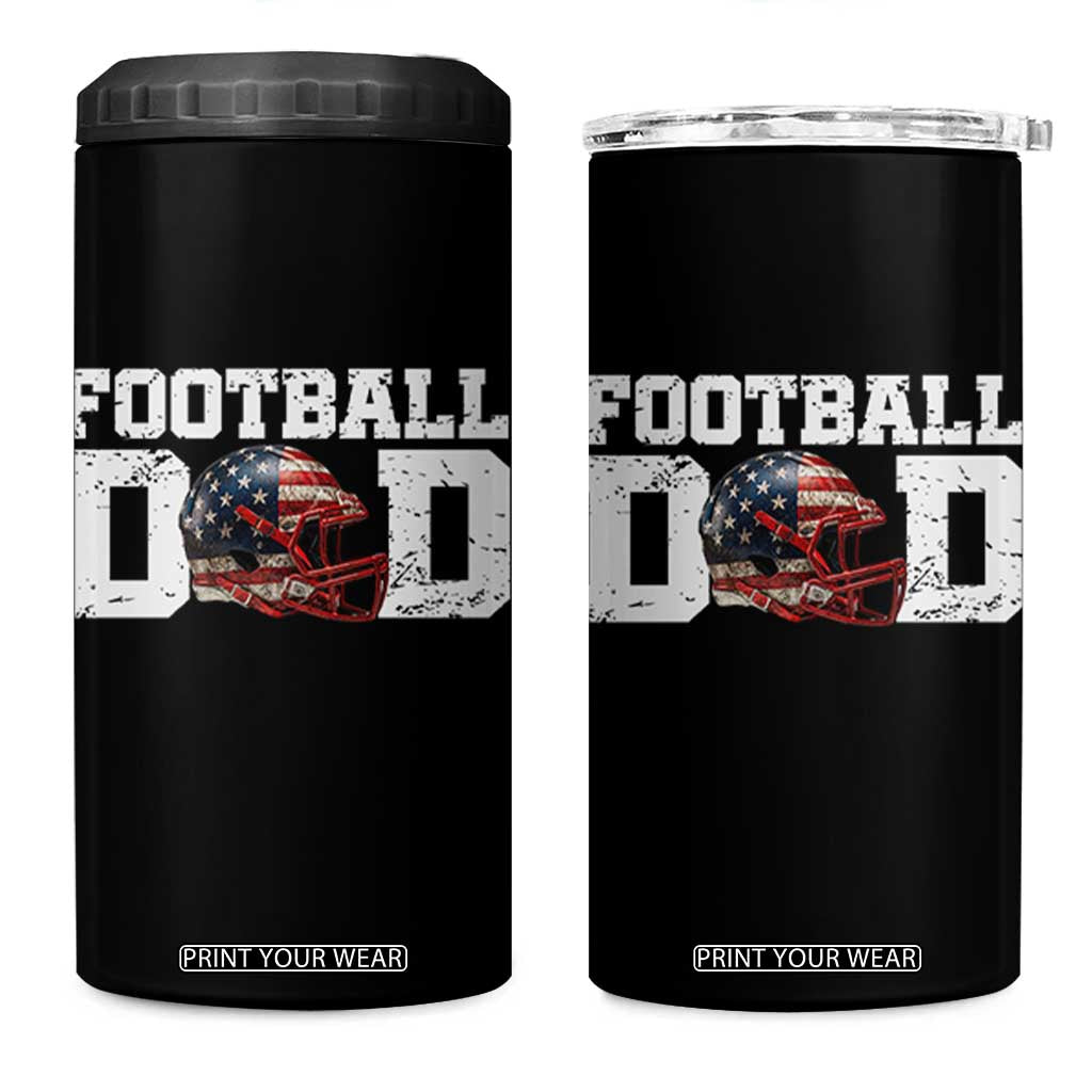 Proud Football Dad 4 in 1 Can Cooler Tumbler Funny Sports Fan Gift TS12 One Size: 16 oz Black Print Your Wear