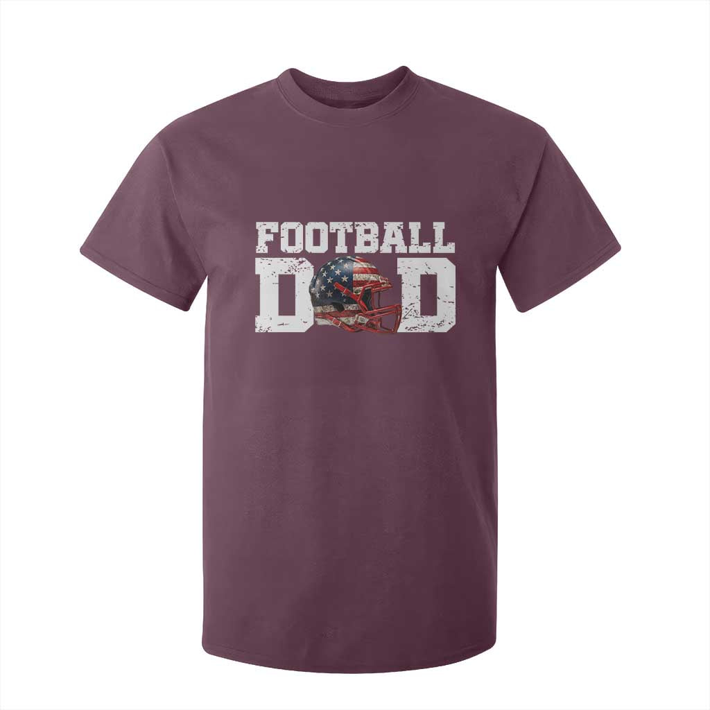 Proud Football Dad T Shirt For Kid Funny Sports Fan Gift TS12 Maroon Print Your Wear