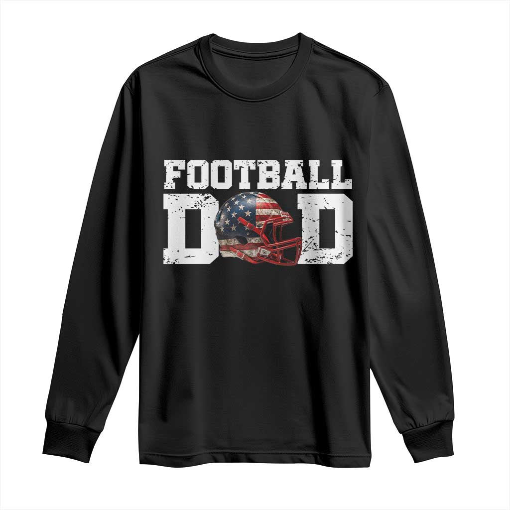 Proud Football Dad Long Sleeve Shirt Funny Sports Fan Gift TS12 Black Print Your Wear