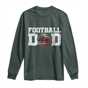 Proud Football Dad Long Sleeve Shirt Funny Sports Fan Gift TS12 Dark Forest Green Print Your Wear