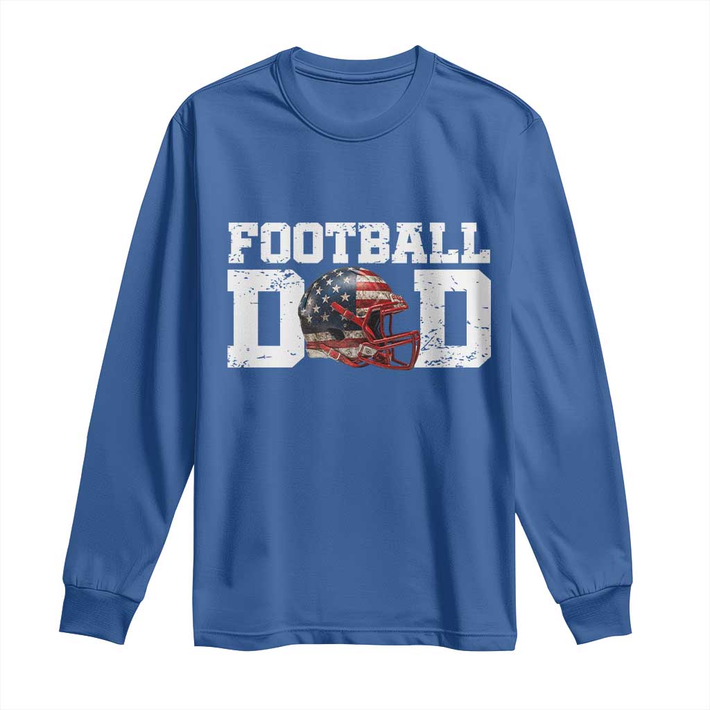 Proud Football Dad Long Sleeve Shirt Funny Sports Fan Gift TS12 Royal Blue Print Your Wear