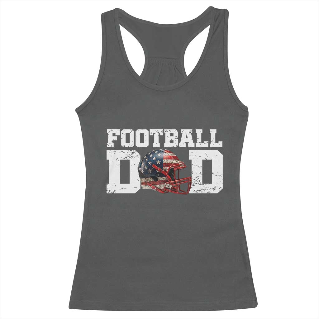 Proud Football Dad Racerback Tank Top Funny Sports Fan Gift TS12 Dark Heather Print Your Wear