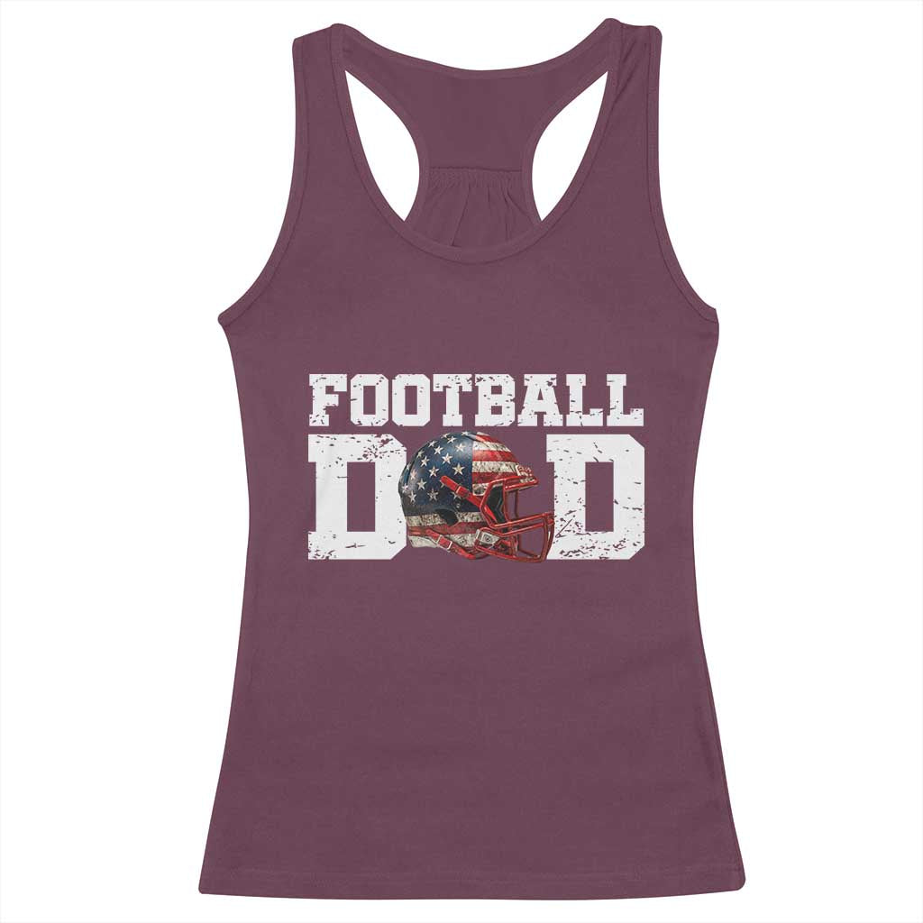 Proud Football Dad Racerback Tank Top Funny Sports Fan Gift TS12 Maroon Print Your Wear