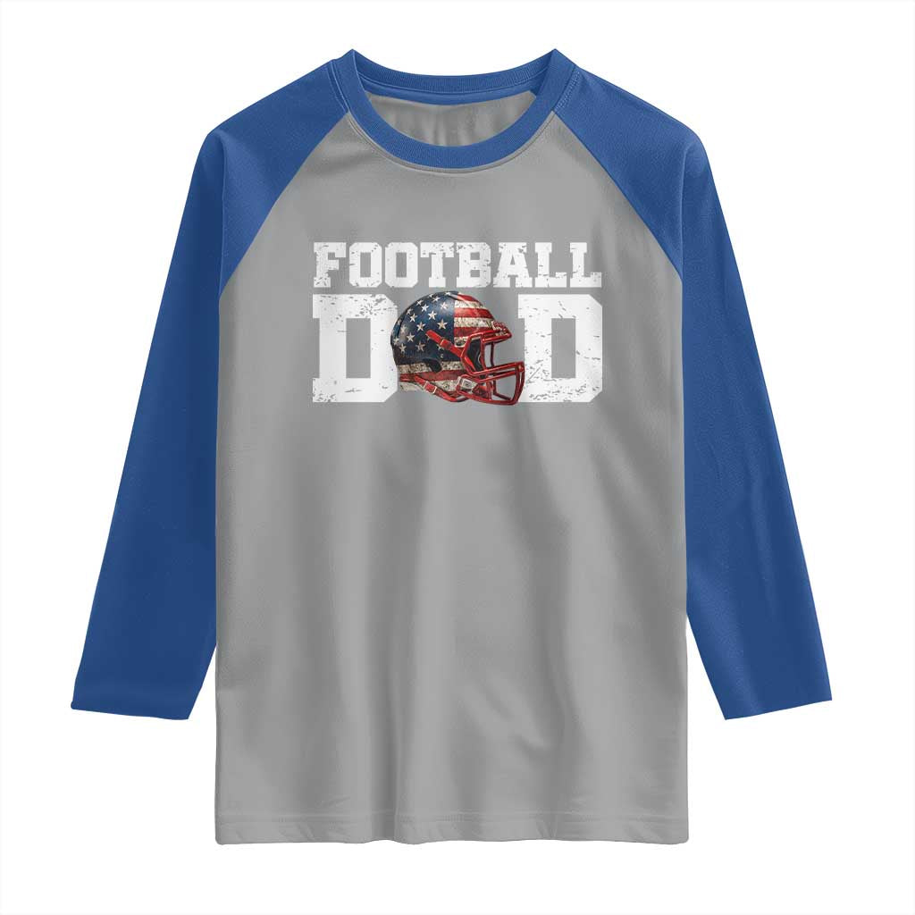Proud Football Dad Raglan Shirt Funny Sports Fan Gift TS12 Sport Gray Royal Print Your Wear