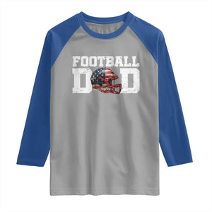 Proud Football Dad Raglan Shirt Funny Sports Fan Gift TS12 Sport Gray Royal Print Your Wear
