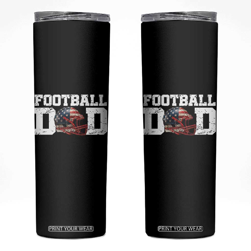 Proud Football Dad Skinny Tumbler Funny Sports Fan Gift TS12 Black Print Your Wear