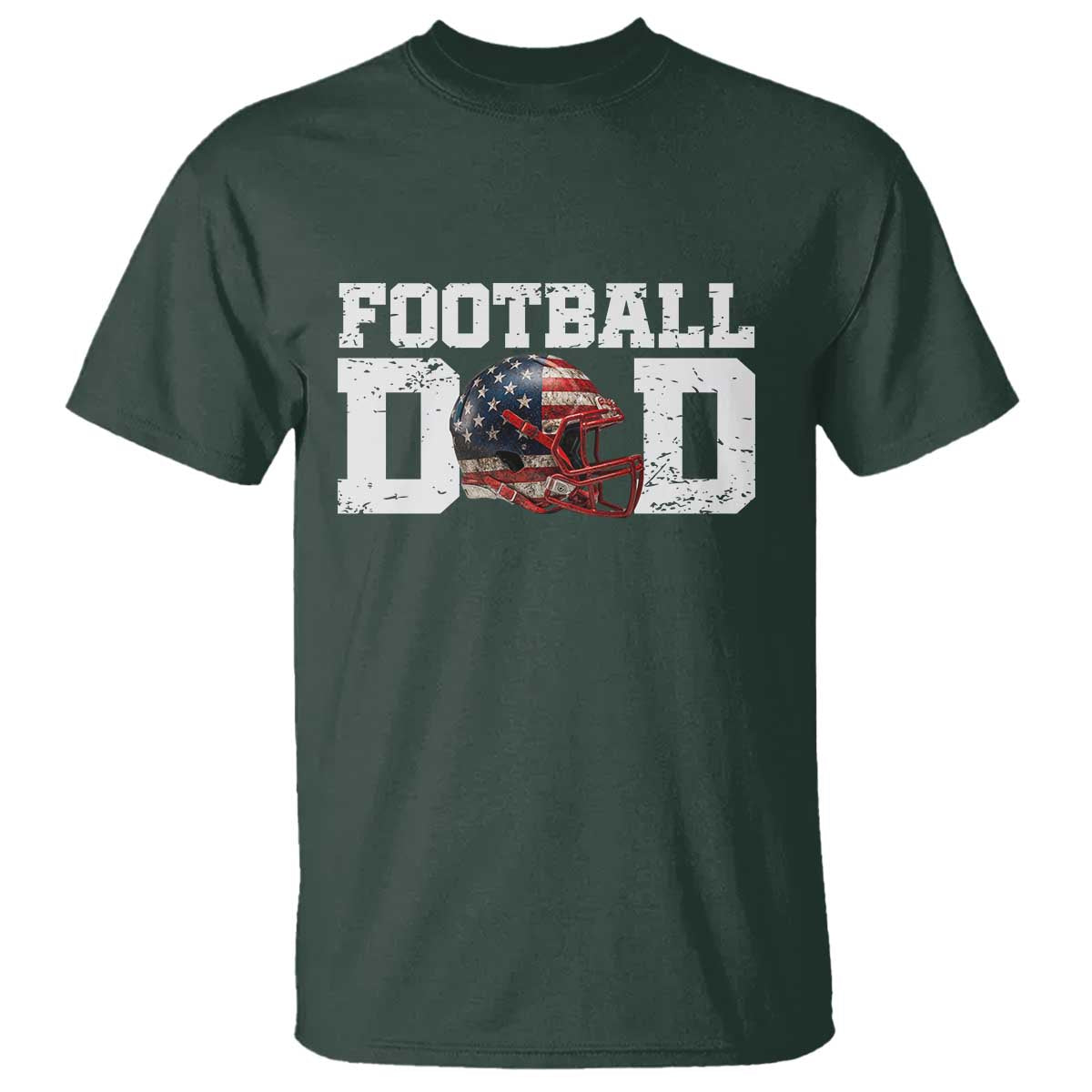 Proud Football Dad T Shirt Funny Sports Fan Gift TS12 Dark Forest Green Print Your Wear