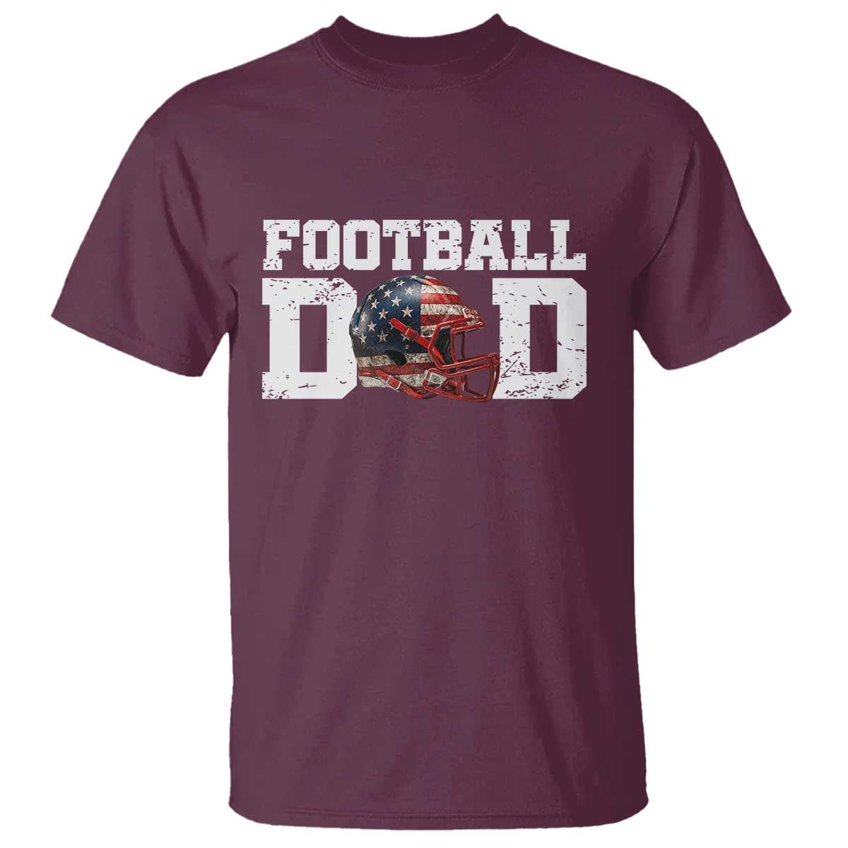 Proud Football Dad T Shirt Funny Sports Fan Gift TS12 Maroon Print Your Wear