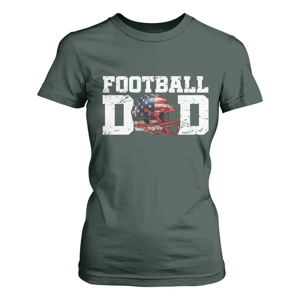 Proud Football Dad T Shirt For Women Funny Sports Fan Gift TS12 Dark Forest Green Print Your Wear